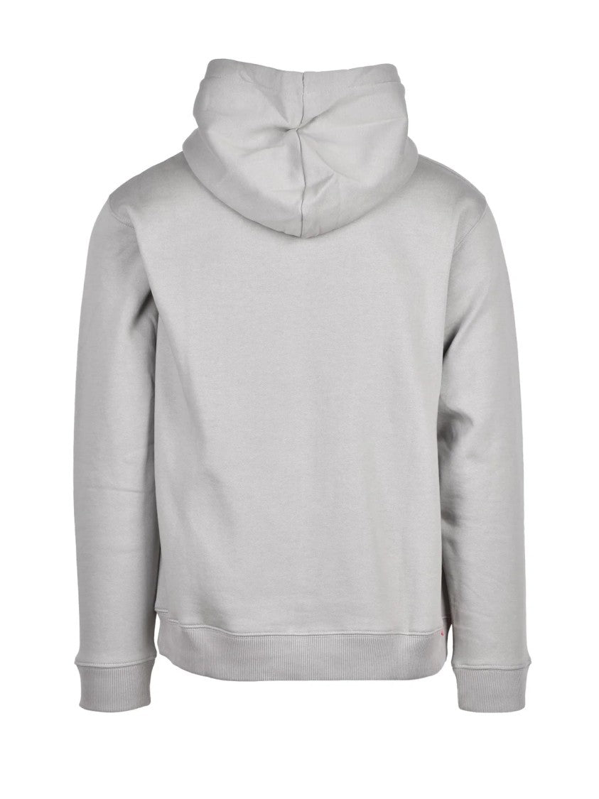 Replay Grey Brushed Cotton-Blend Hoodie