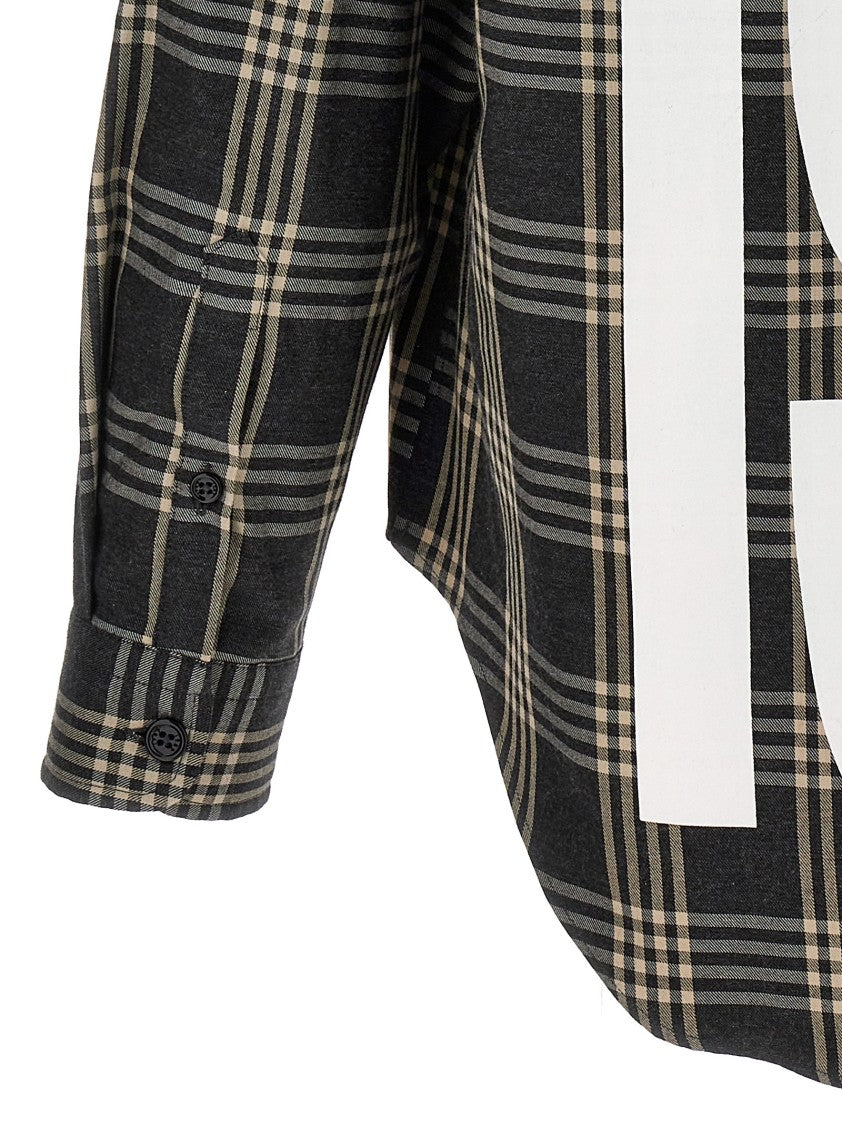 1989 Studio Check-Print Cotton Flannel Shirt With Logo Detail