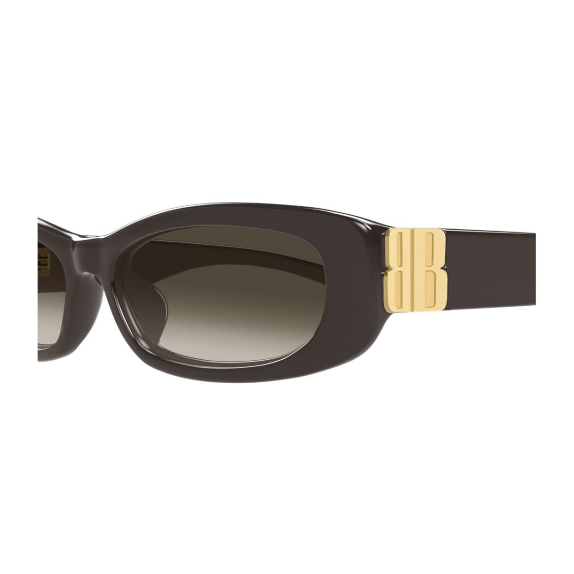 Balenciaga Everyday Rectangular Brown Grey Recycled Acetate Sunglasses