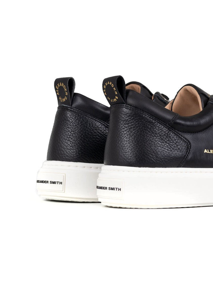Alexander Smith Black Leather Casual Trainers