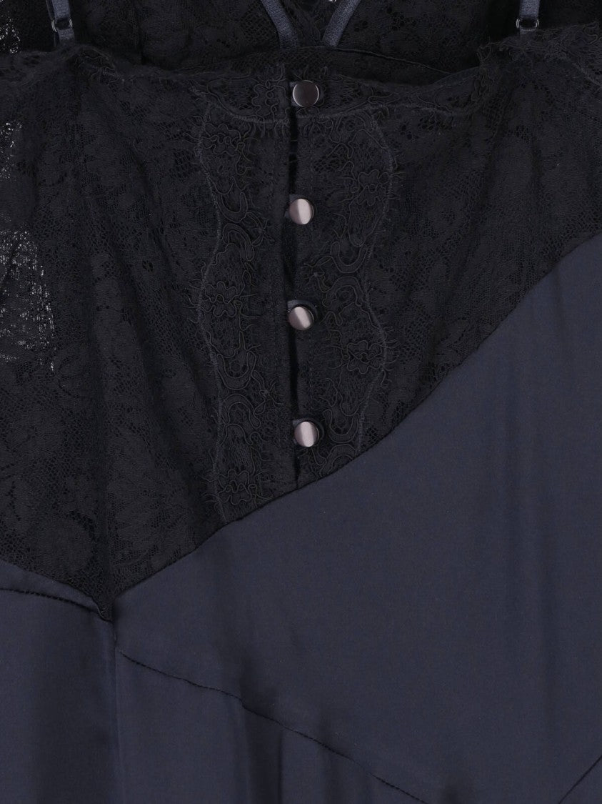 Isabel Marant Lace-Trimmed Spaghetti Straps High-Low Dress