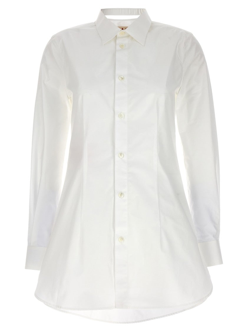 Marni Cut-Out Collar Cotton Shirt