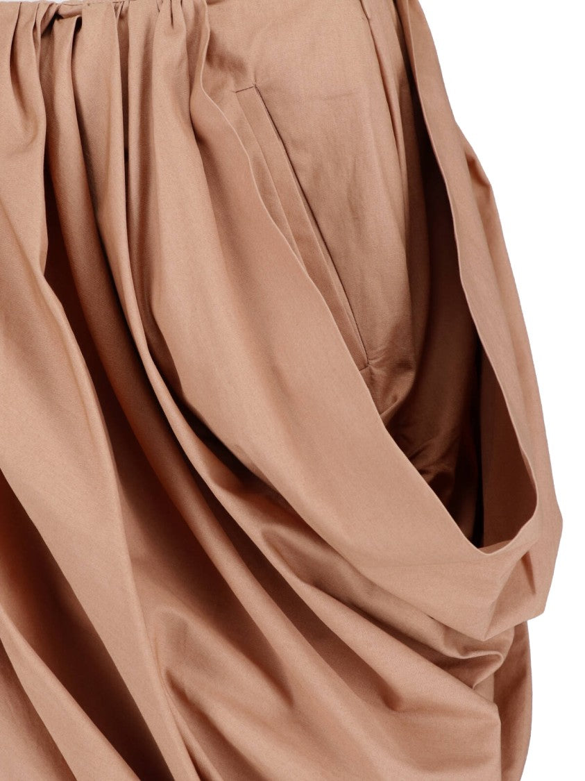 Chloé Pink Draped Midi Popeline Skirt