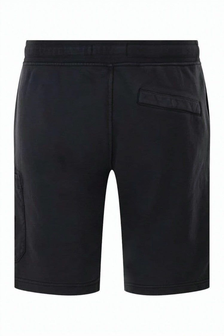 Stone Island Black Cotton Shorts With Adjustable Drawstring