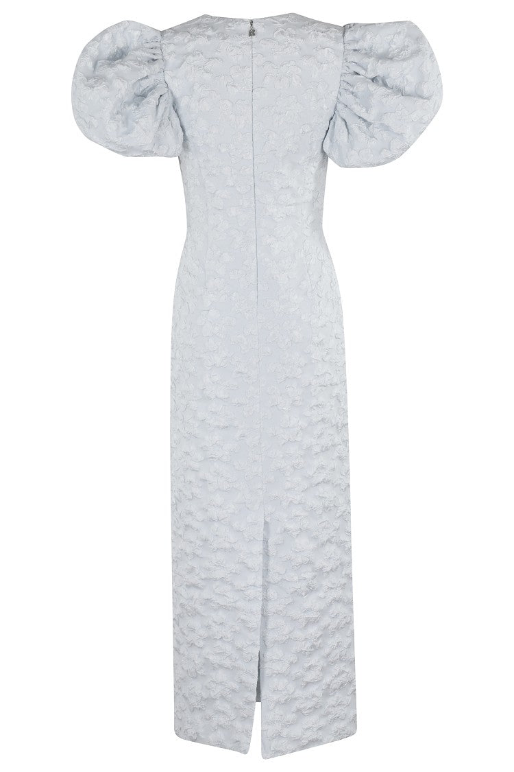 Rotate Jacquard Midi Puffy Dress