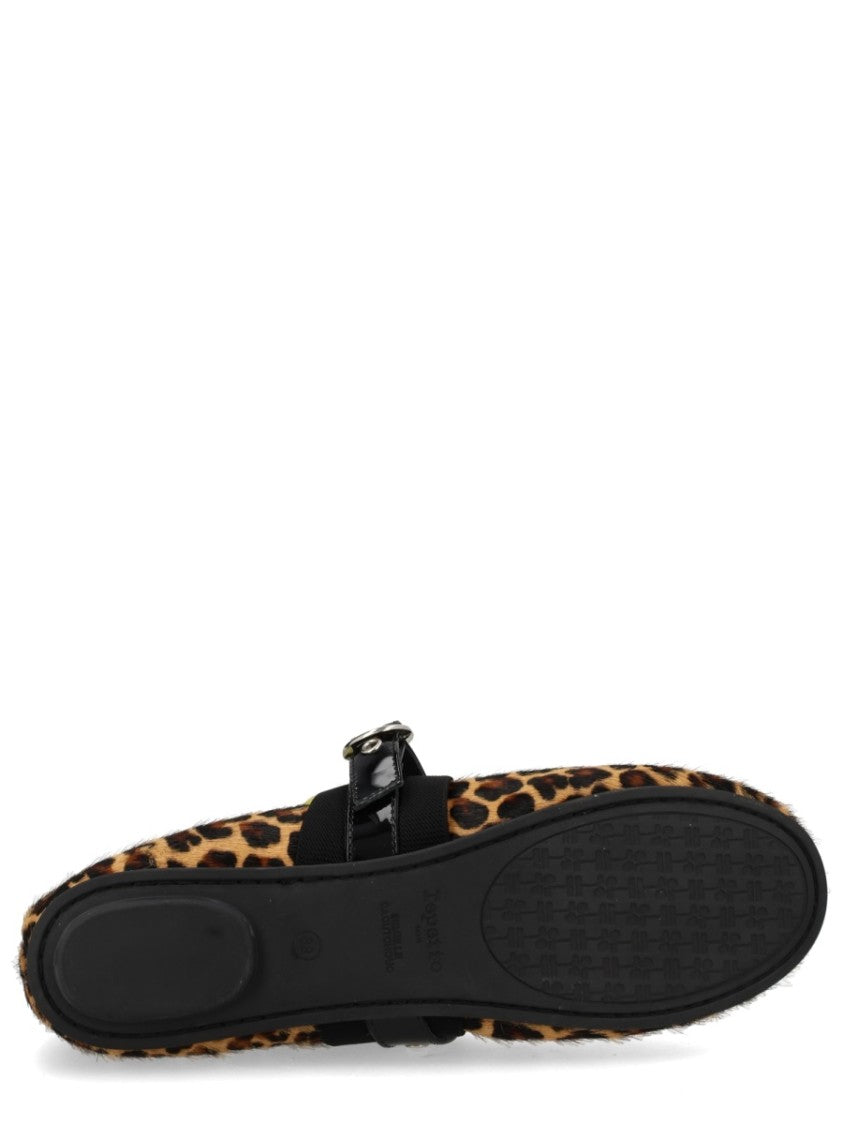 Repetto Multicolor Ballet Twist Leopard Calfskin Flats