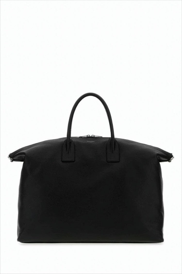 Saint Laurent Calf Leather Tote Bag With Sturdy Top Handles