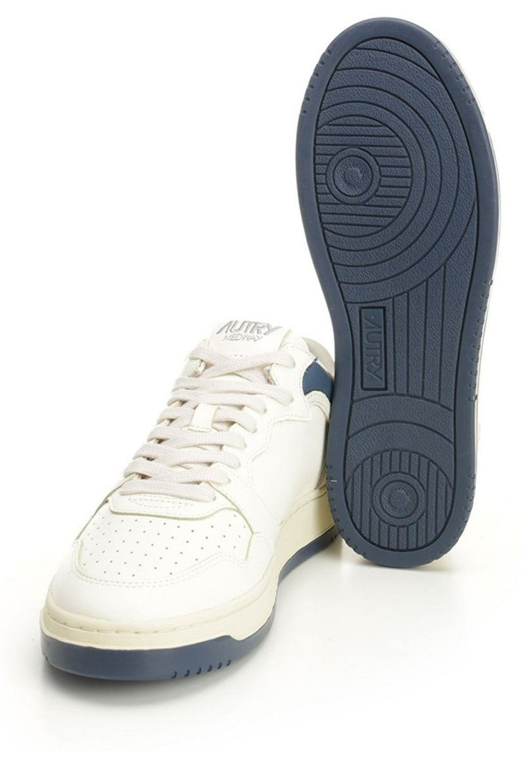 Autry Med-Way Mid Sneakers  In Pelle Blu, Marsh
