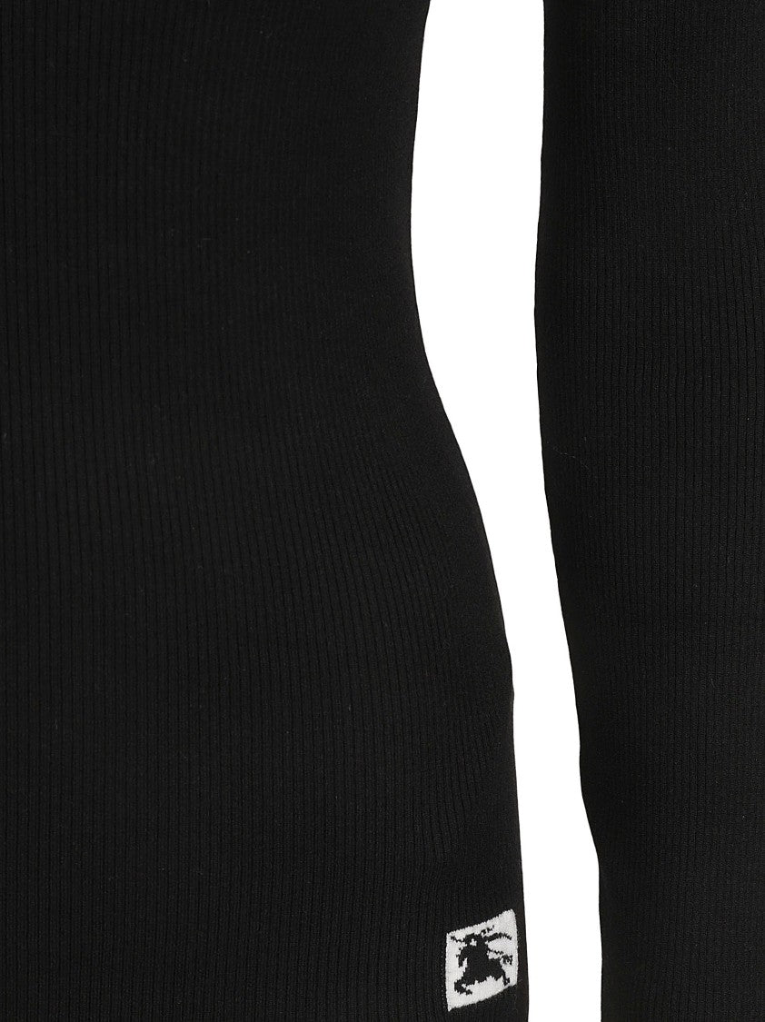 Burberry Fitted Black Sweater With High Neck