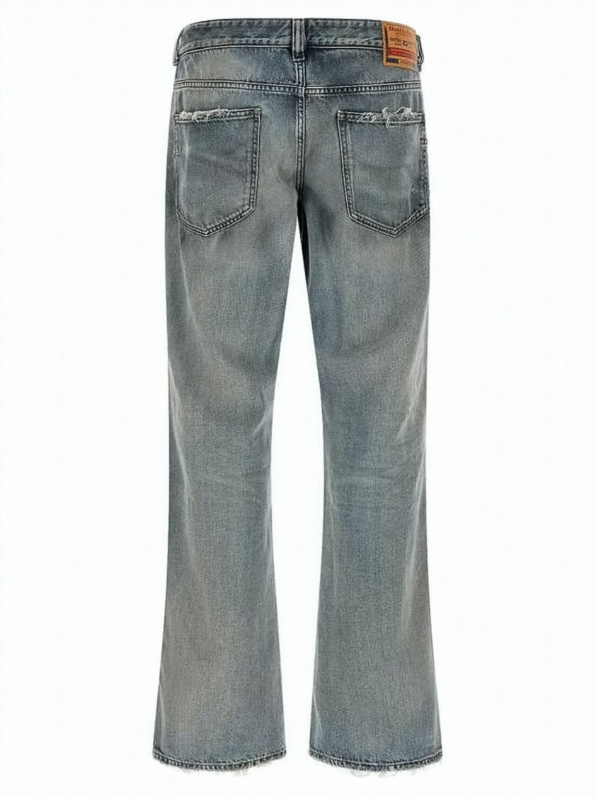 Diesel Faded Blue Distressed Cotton Denim Pants
