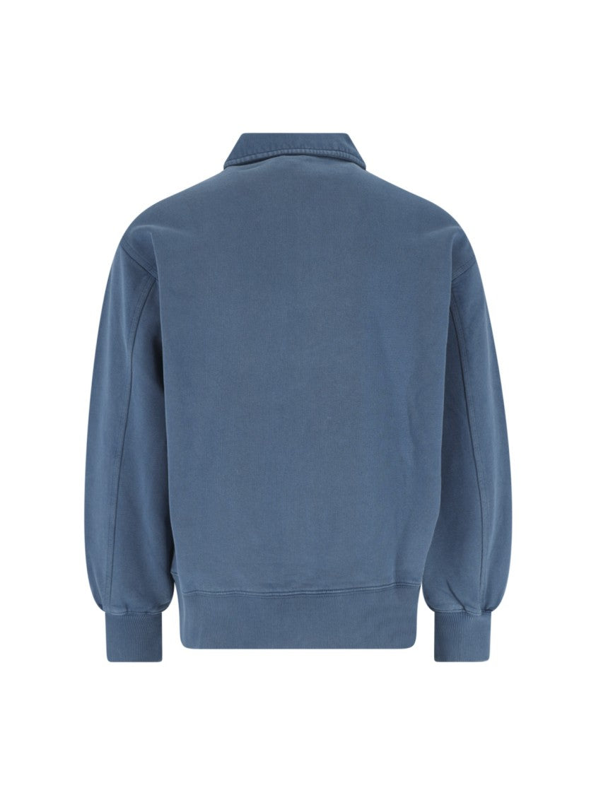 Carhartt Wip Blue Half Zip Detroit Cotton Sweatshirt