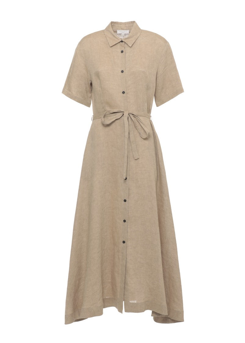 Antonelli Firenze Mason Midi Dress With Classic Collar And Flared Silhouette
