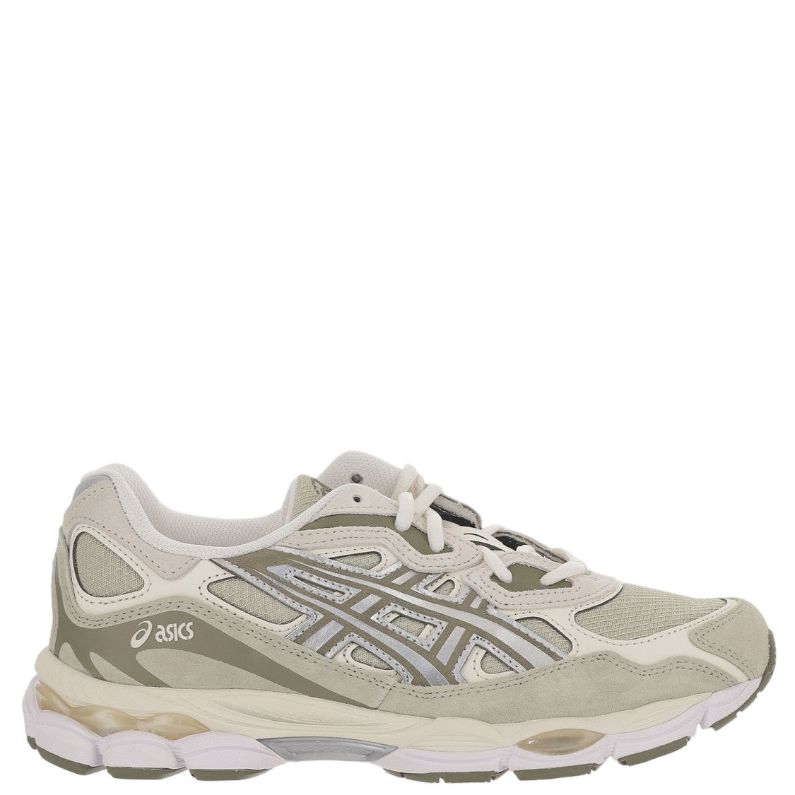 Asics Khaki Gel-Nyc Leather Mesh Sneakers