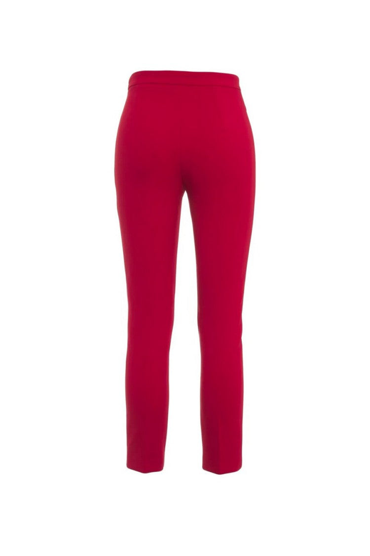 Elisabetta Franchi Red Slim Polyamide-Blend Ankle-Length Pants