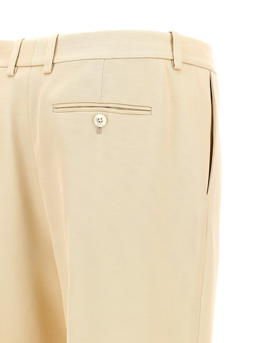 Tom Ford Front Pleated Silk And Wool Pants