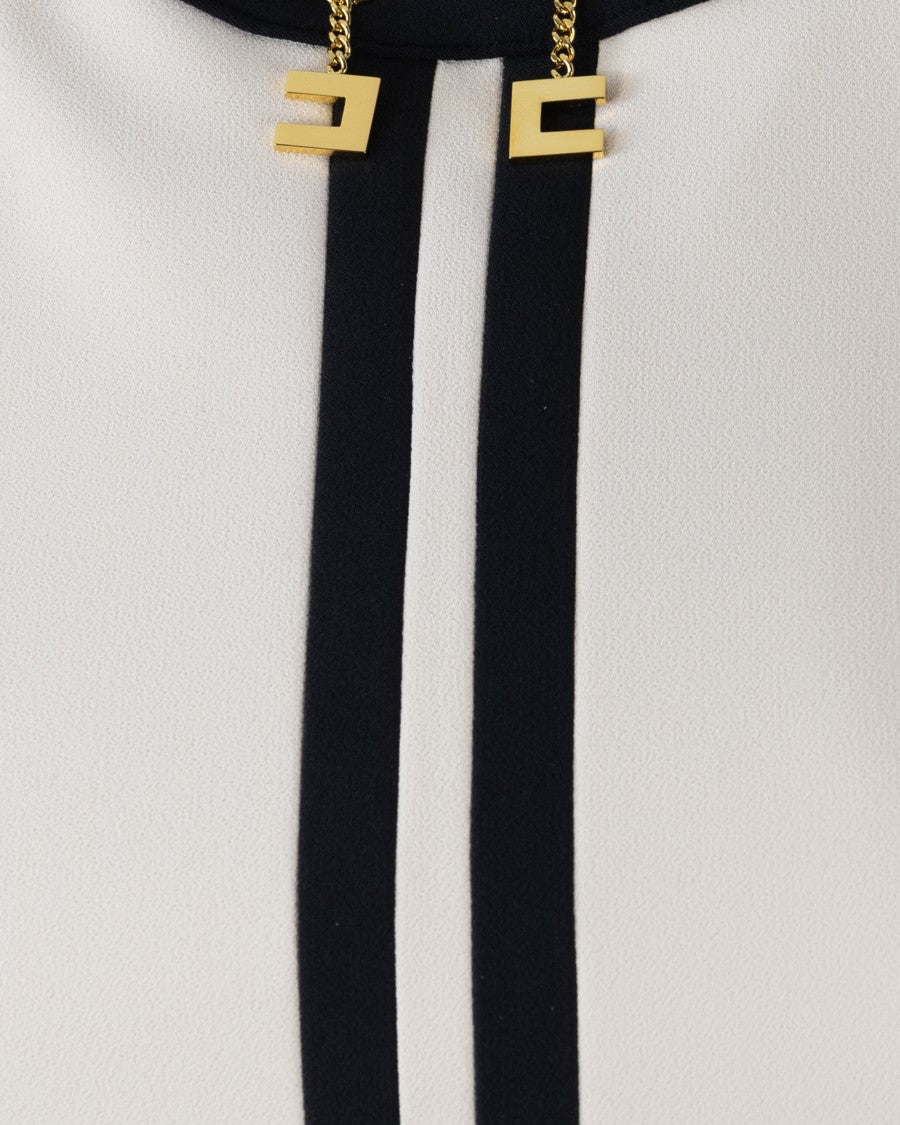 Elisabetta Franchi Color-Block Double Crêpe Top