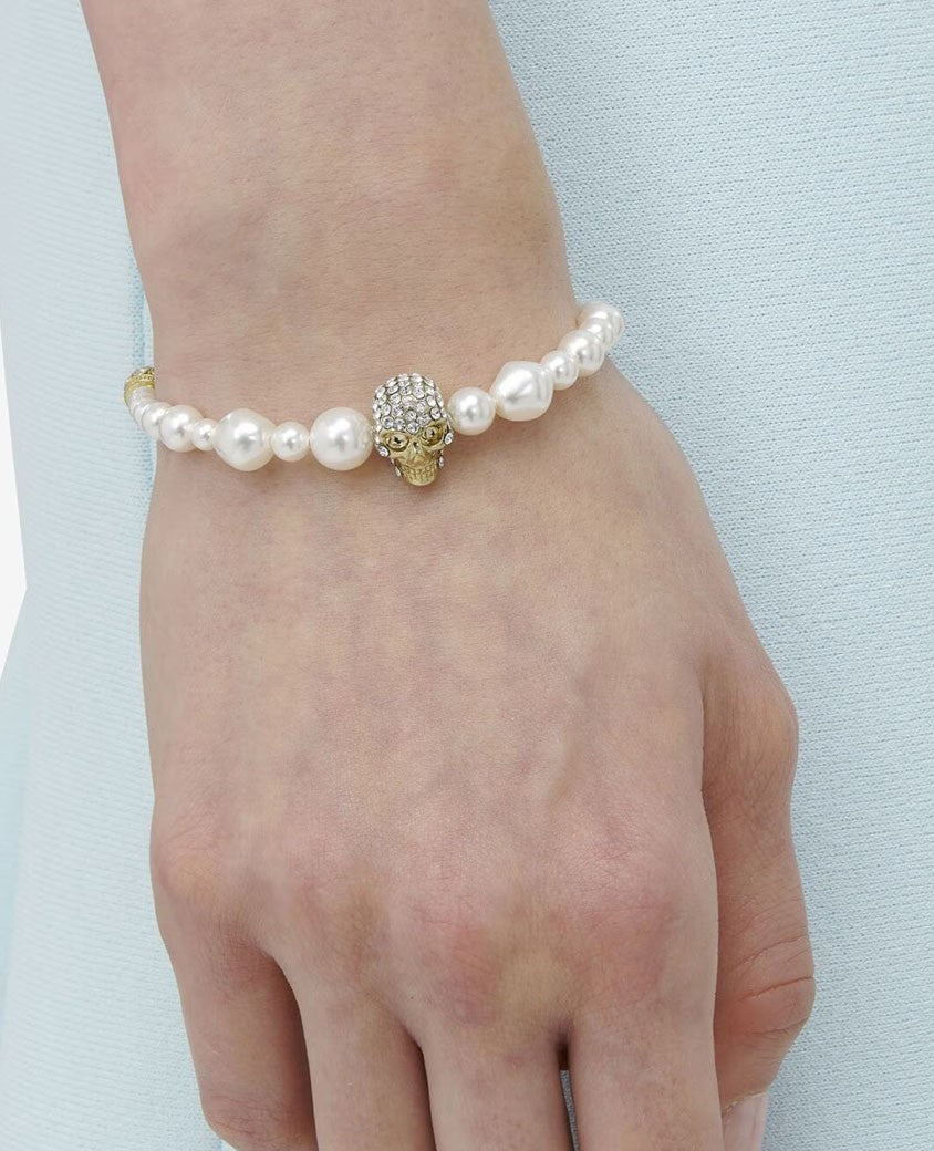 Alexander Mcqueen Skl & Prl Friendship Bracelet - Synthetic - White