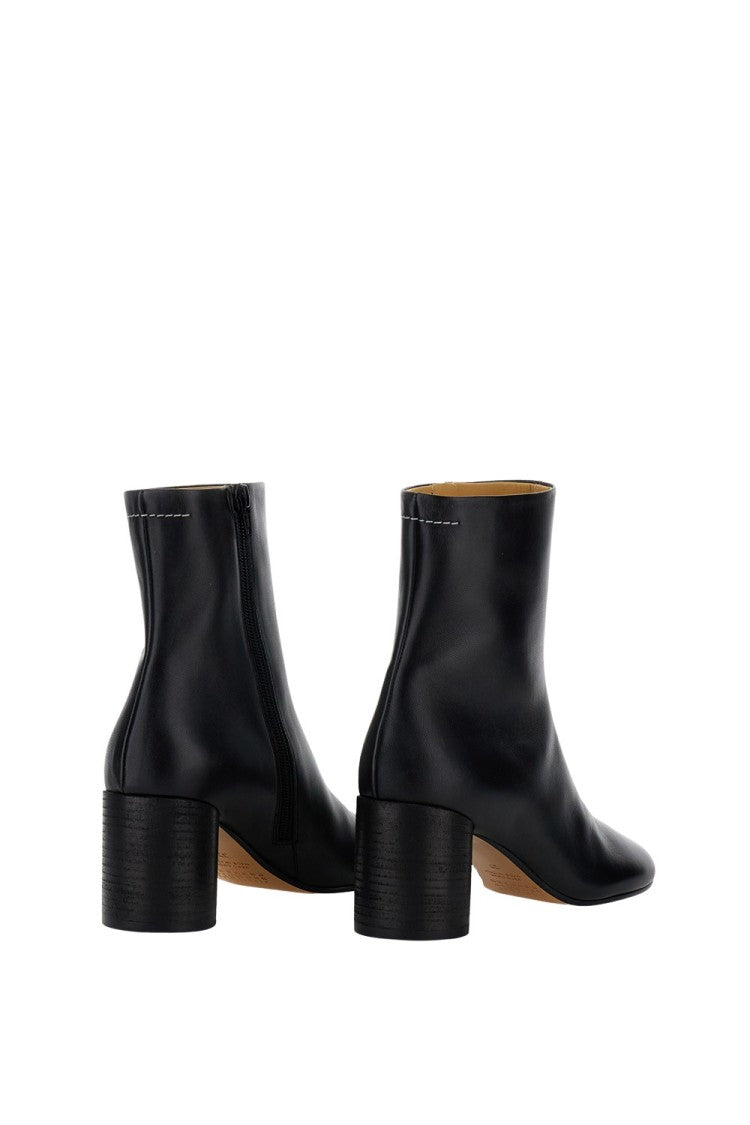 Mm6 By Maison Margiela Asymmetrical Toe Leather Ankle Boot