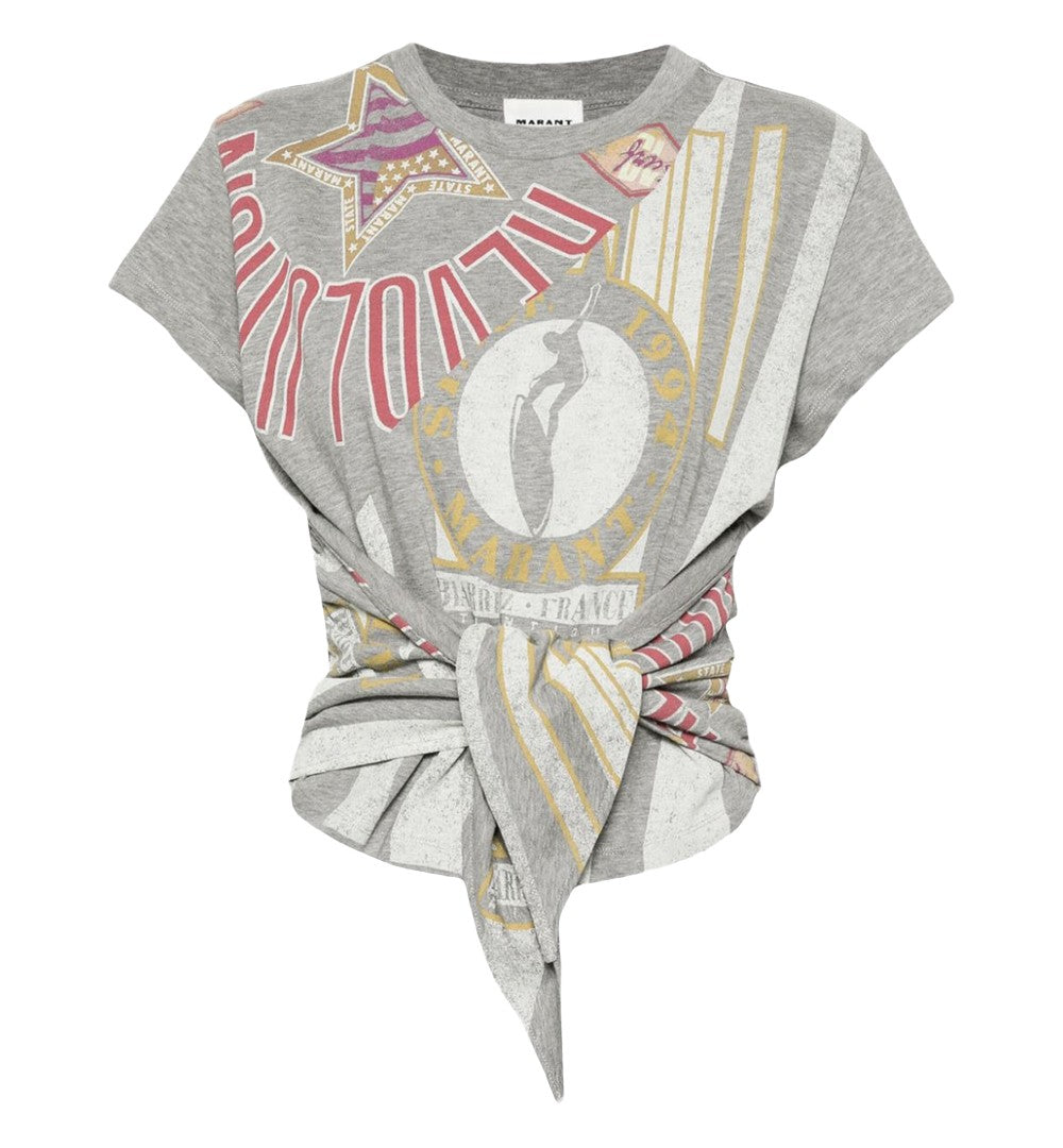 Isabel Marant Short-Sleeve T-Shirt With Front Knot Design