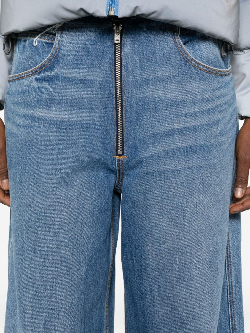 Alexander Wang High-Waisted Wide-Leg Jeans With Prominent Zipper
