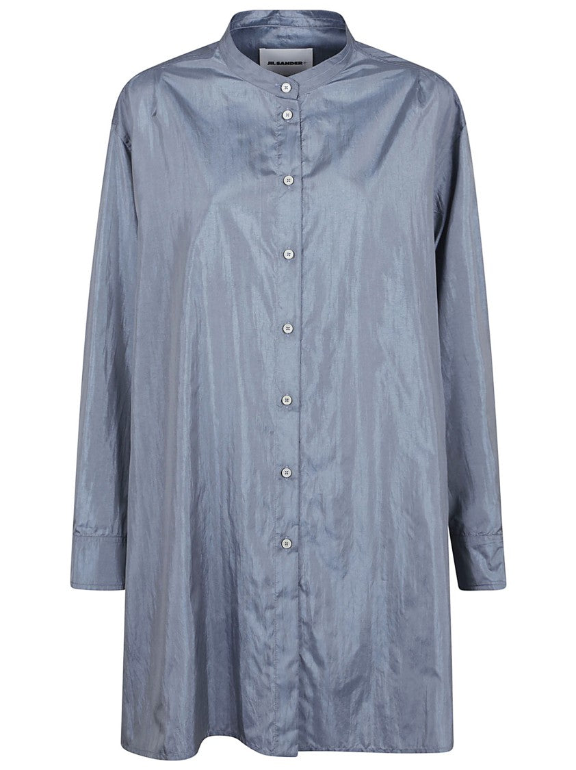 Jil Sander Long Silk Canvas And Nylon Shirt