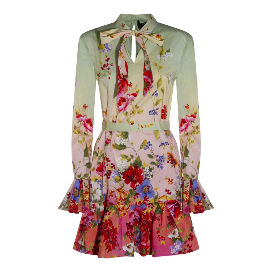 Roberto Cavalli Flowing Silhouette Dress With Fitted Bodice