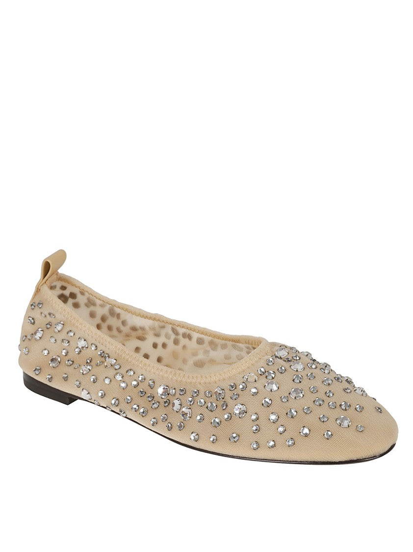 Tory Burch Rhinestone-Embellished Flat Shoes With Soft Upper