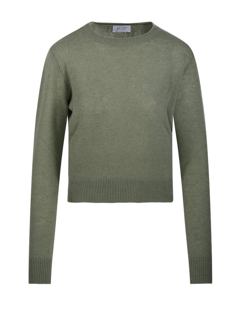 Be You Cropped Cashmere Sweater With Round Neckline