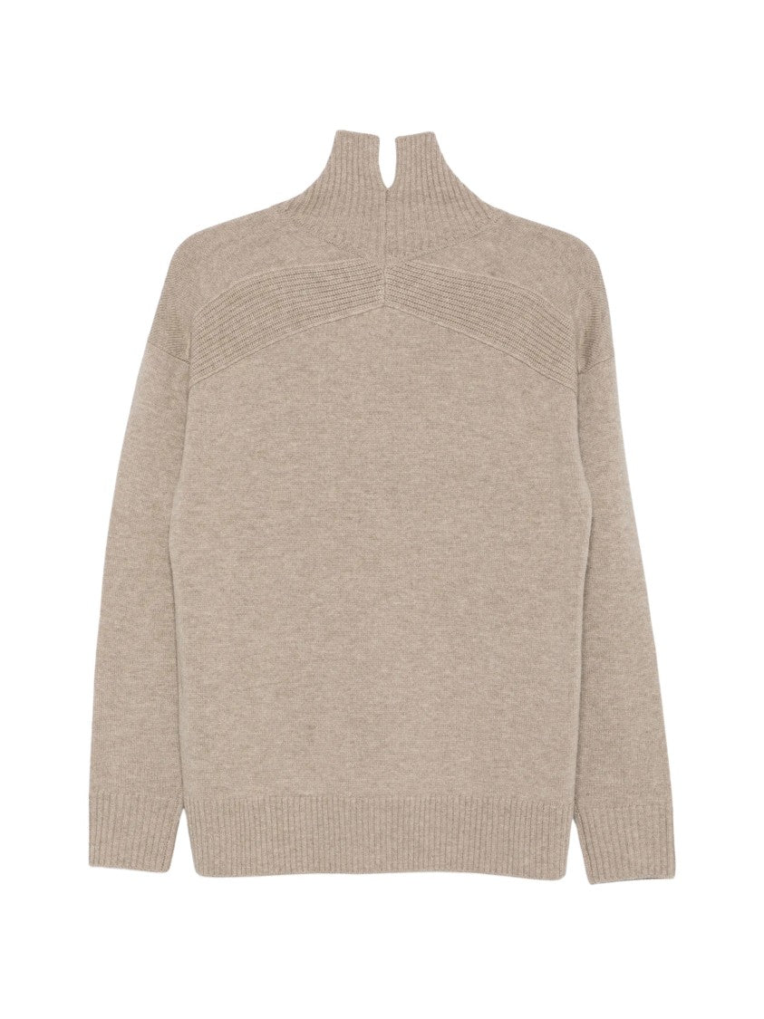 Seventy Venezia Light Brown Dolcevita High-Neck Wool-Blend Sweater