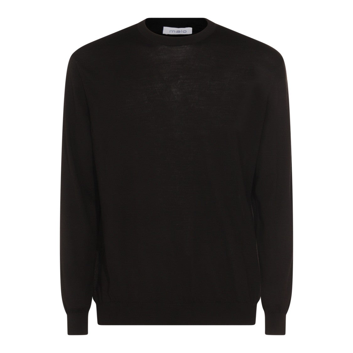 Malo Black Wool Crewneck Sweater