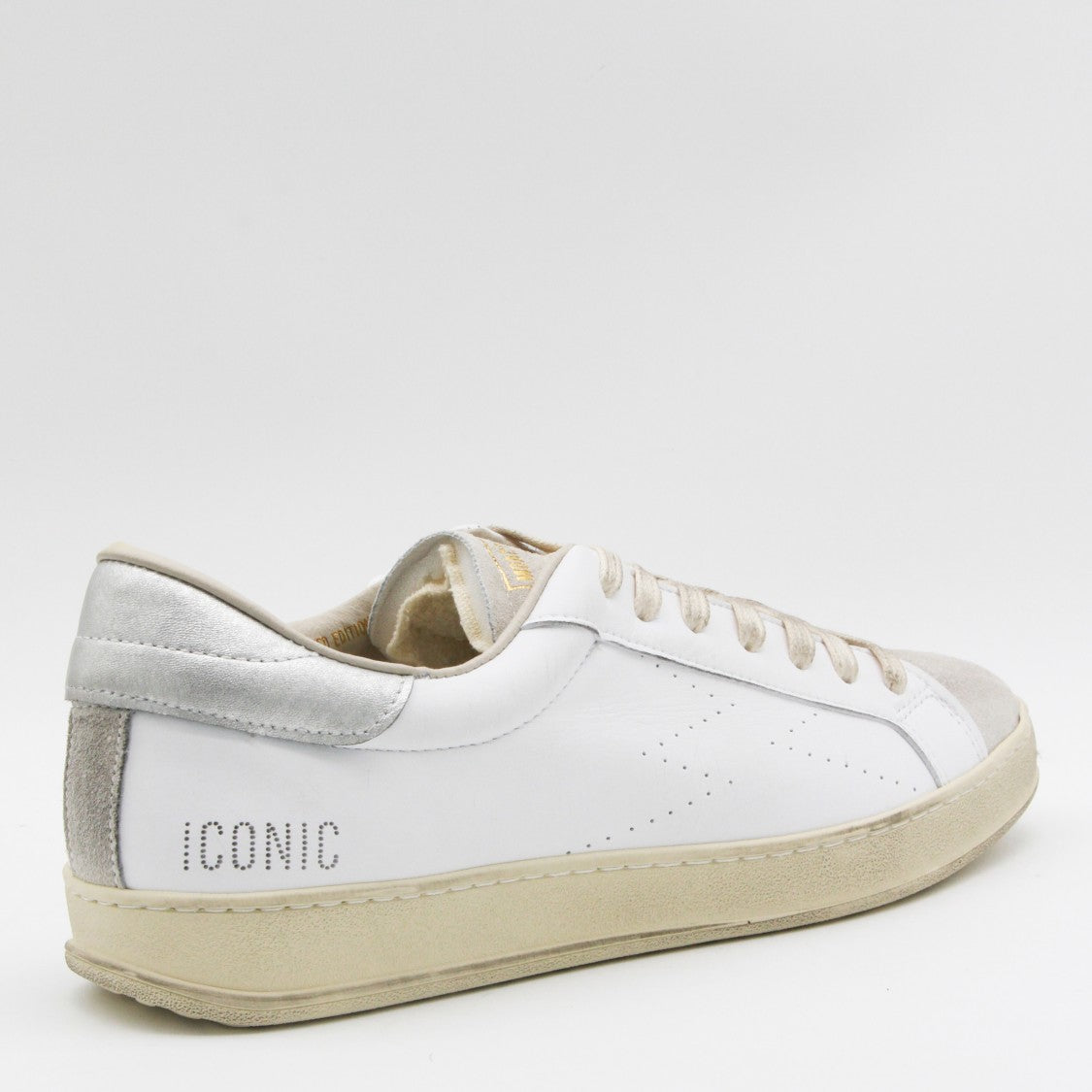 Moaconcept Minimalist White Leather Sneakers With Suede Accents