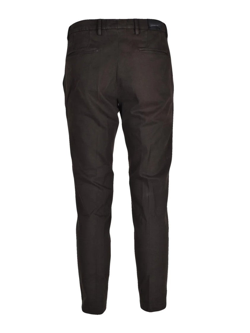 Michael Coal Slim Fit Brown Trousers With Tailored Silhouette And Refined Details