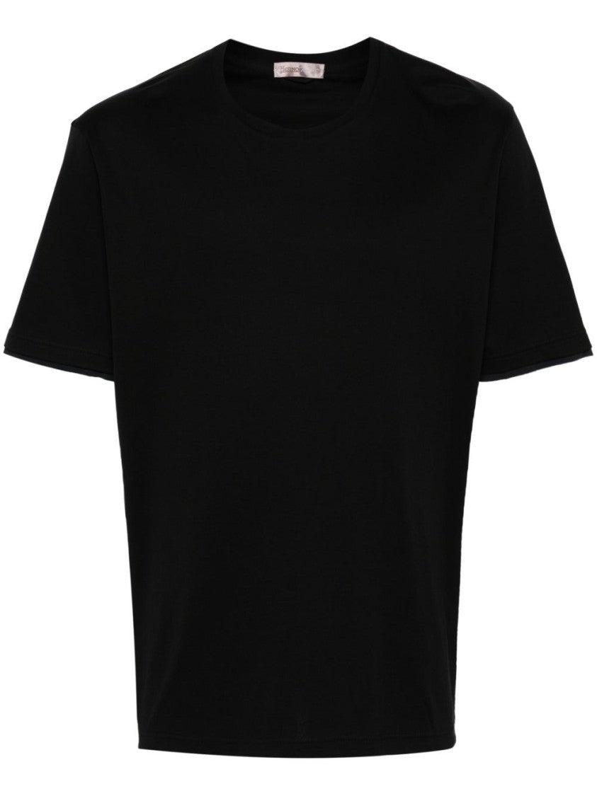 Herno Lightweight Crewneck T-Shirt With Nylon Details