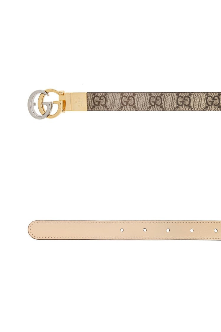 Gucci Gg Marmont Reversible Belt With Smooth Texture And Polished Buckle