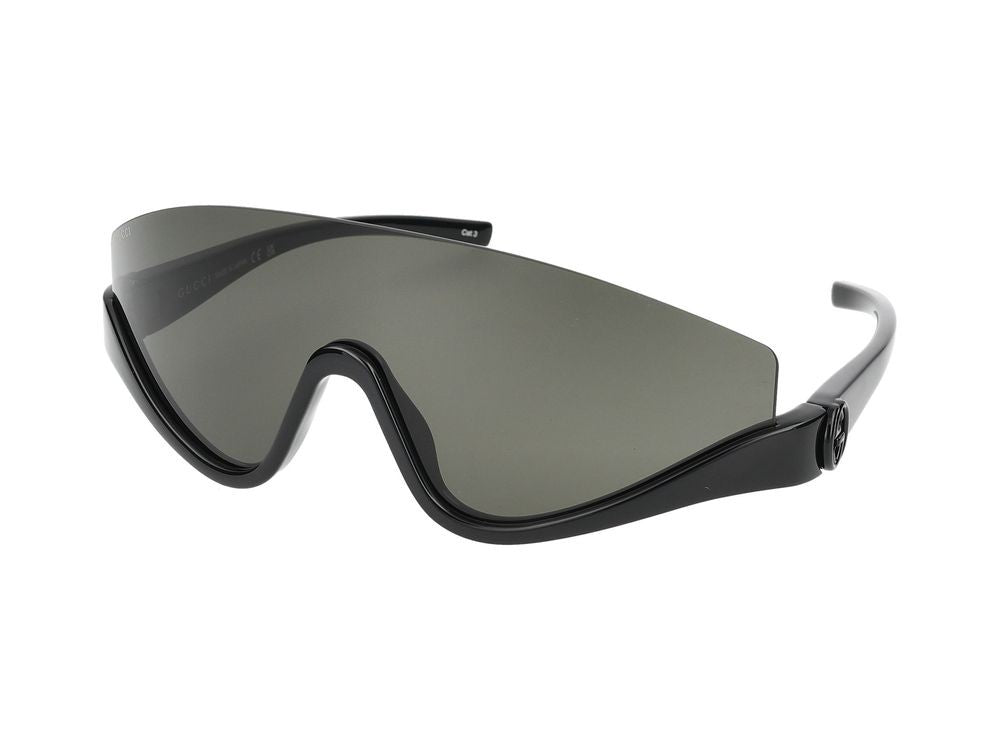 Gucci Black Shield-Style Sunglasses