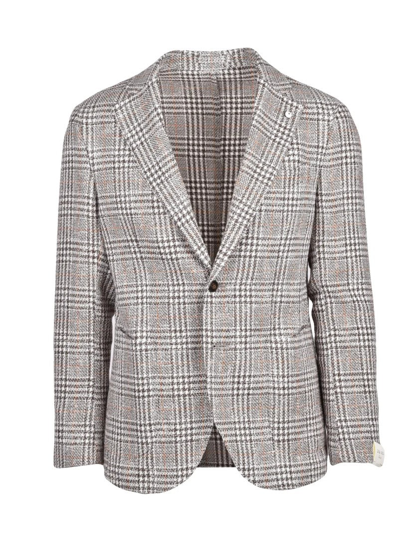 L.B.M. 1911 Cotton Linen Acrylic Jacket - White/Brown