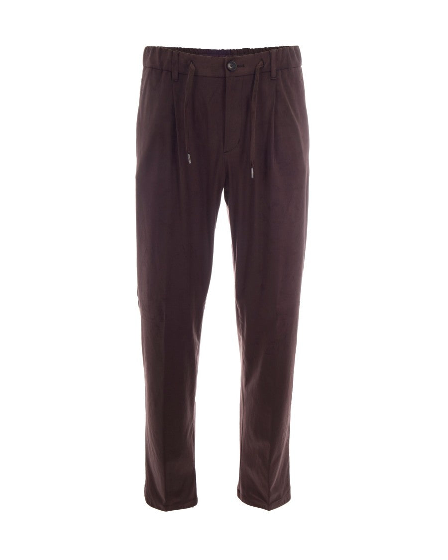 Herno Dark Brown Pinces Drawstring Formal Pants