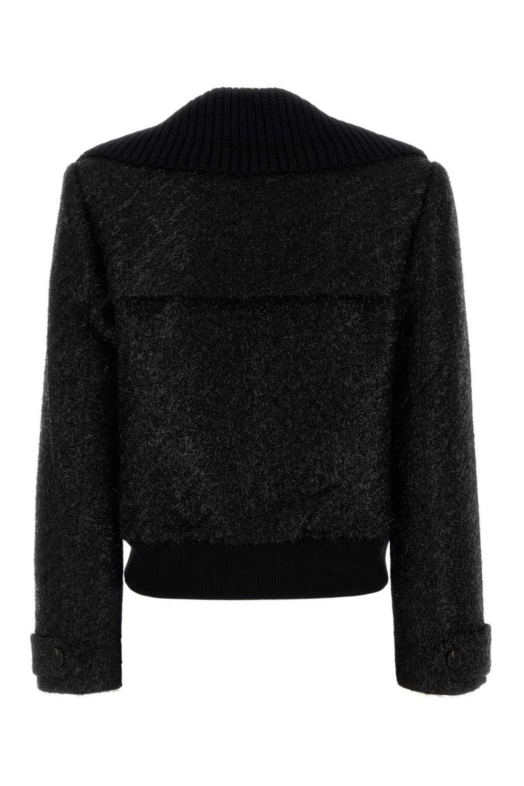 Self-Portrait Black Polyester Blend Bomber Jacket