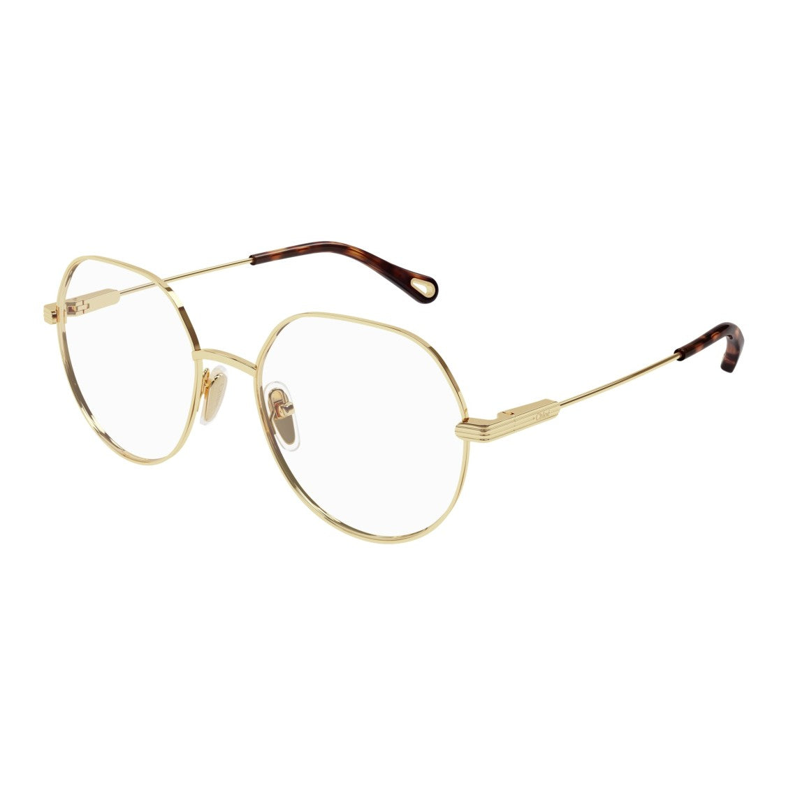 Chloé Ch0137o Geometric Gold Metal Frame Eyeglasses