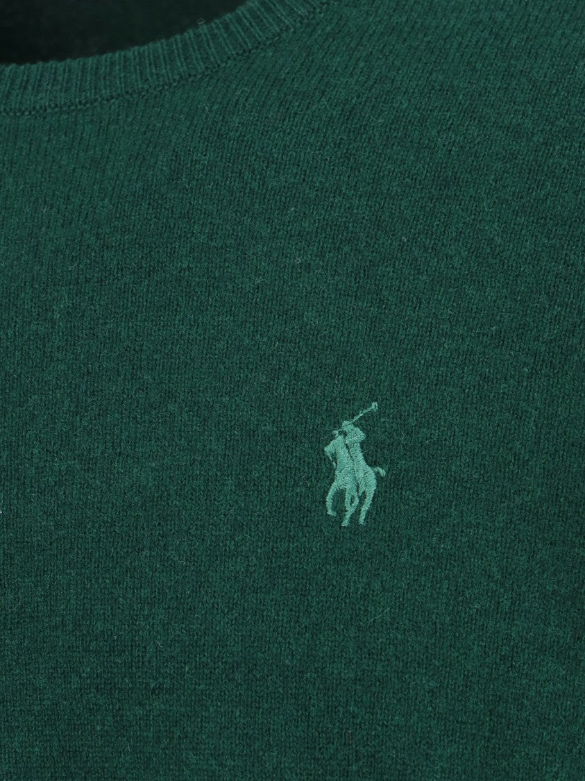 Polo Ralph Lauren Classic Crew Neck Sweater With Embroidered Logo Detail