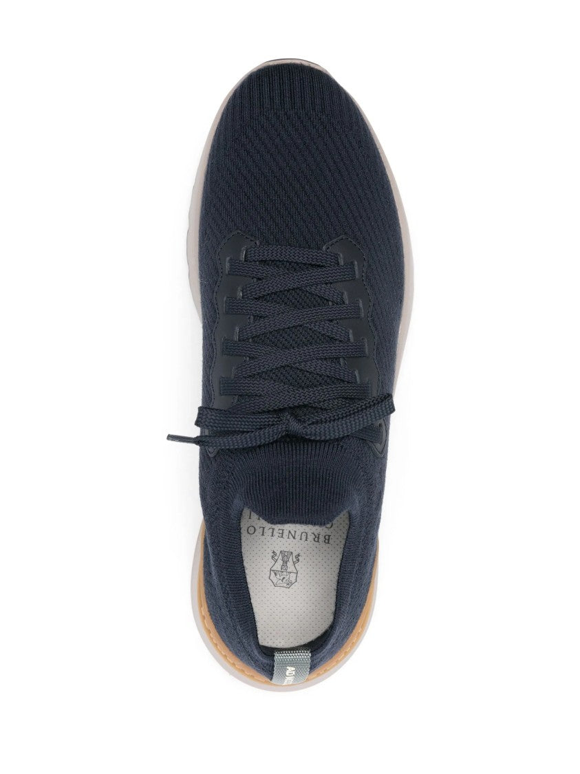 Brunello Cucinelli Textured Knit Sneakers With Streamlined Silhouette