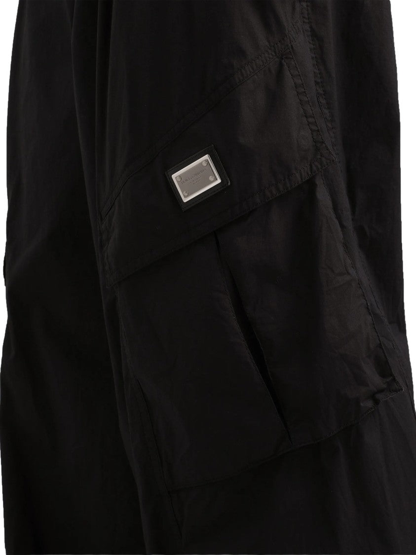 Dolce & Gabbana Wide-Leg Cotton Cargo Drawstring Waist Pants