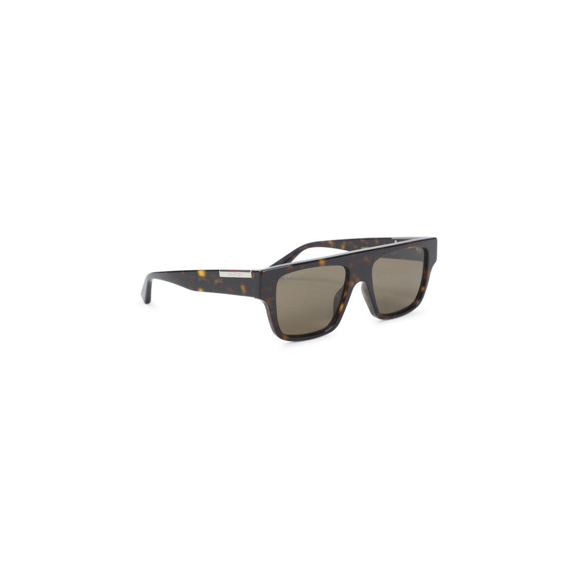 Gucci Rectangular Tortoiseshell Acetate Sunglasses With Metallic Accents