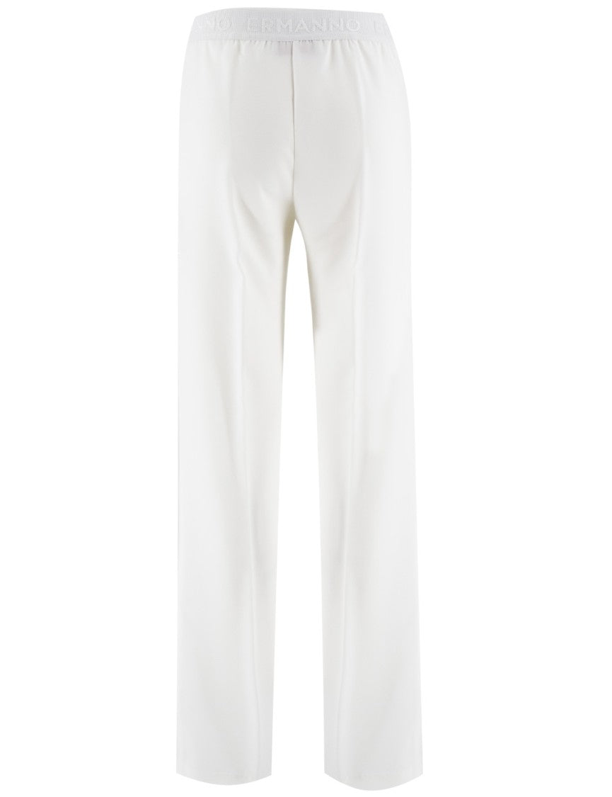 Ermanno Firenze White Straight-Leg Trousers