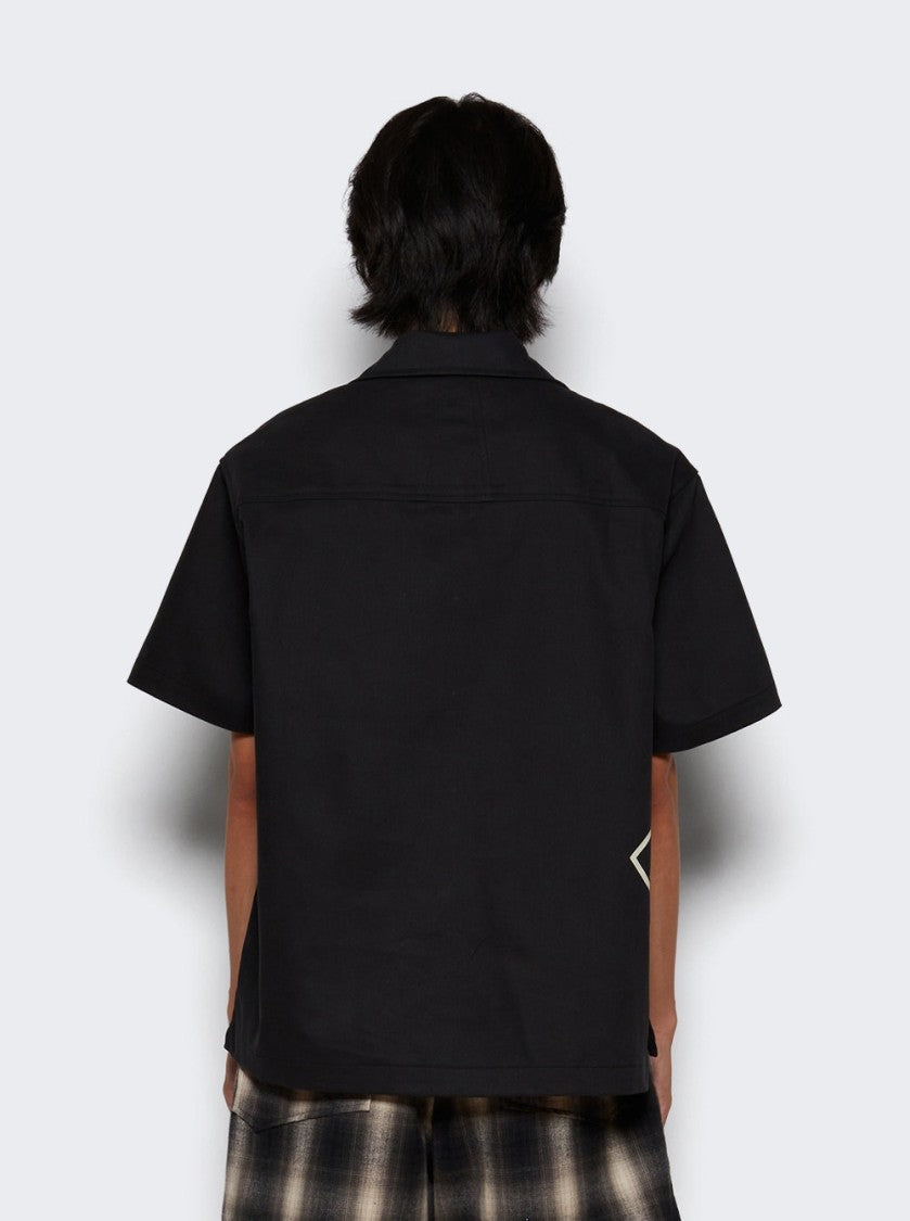 Rhude Cross Logo Snap Shirt Black
