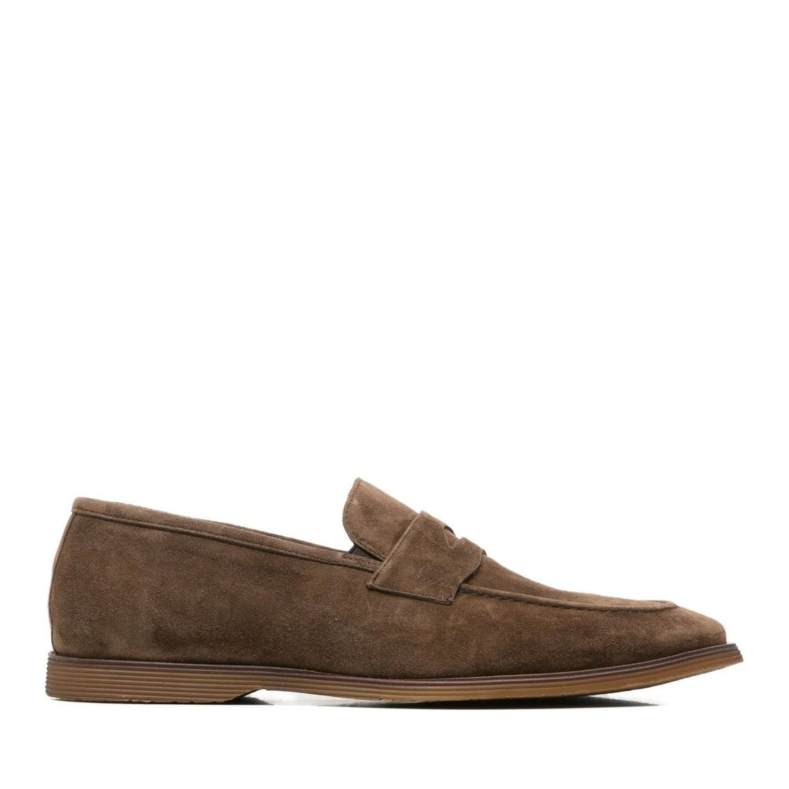 Alberto Gozzi Brown Penny Strap Suede Loafers