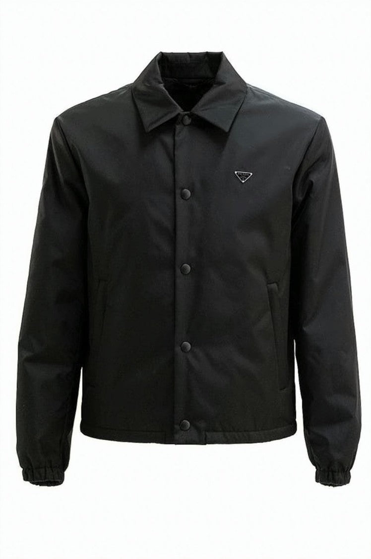 Prada Cropped Black Jacket With Classic Collar