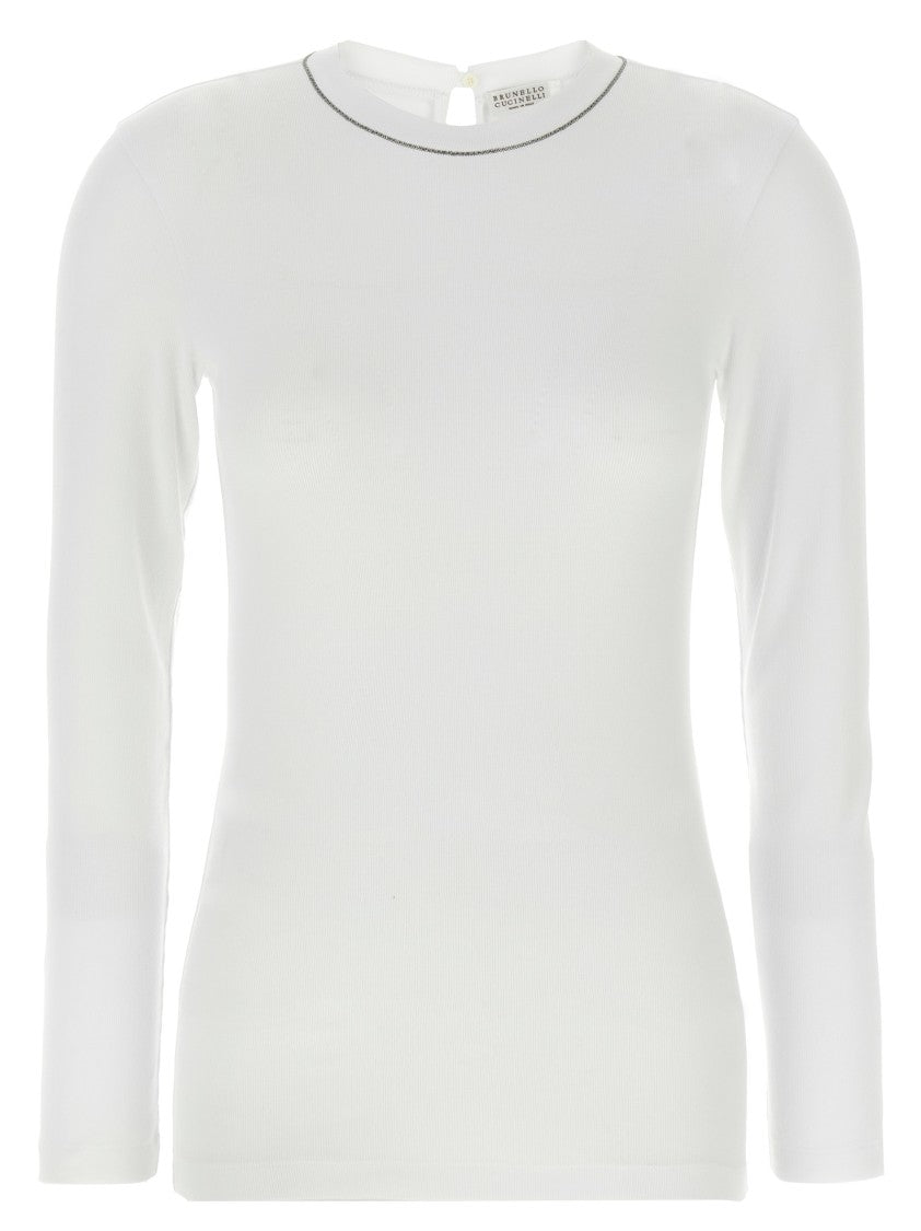 Brunello Cucinelli Shiny Collar' T-Shirt