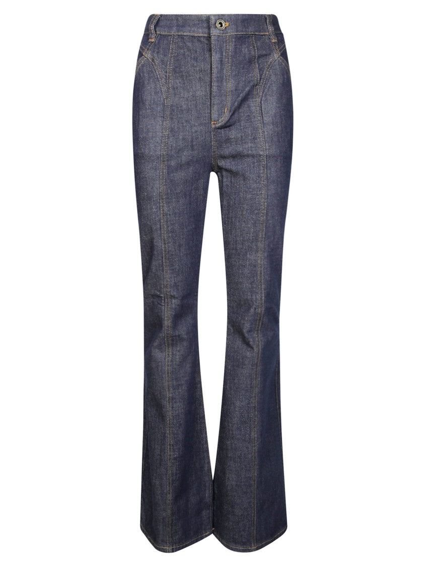 Self-Portrait Indigo Flared Denim Jeans