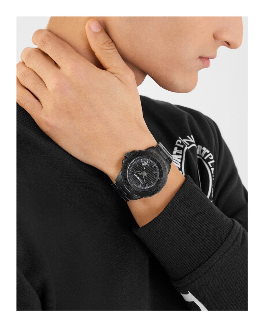 Plein Sport Ip Black Bracelet Watch With Bold Enamel Dial